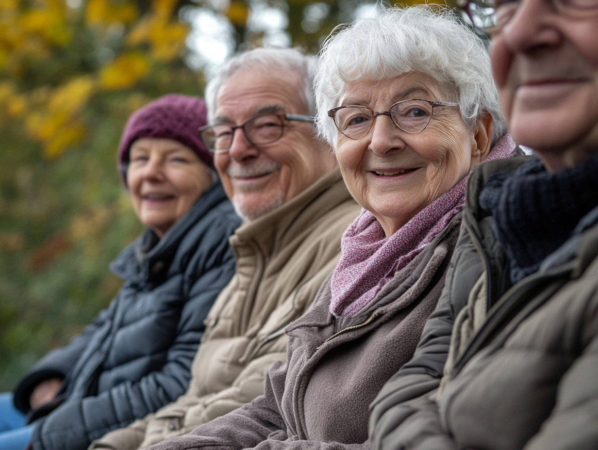 Un grupo de mayores disfrutan al aire libre