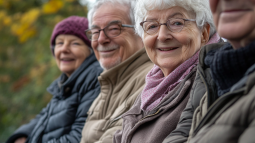 Un grupo de mayores disfrutan al aire libre