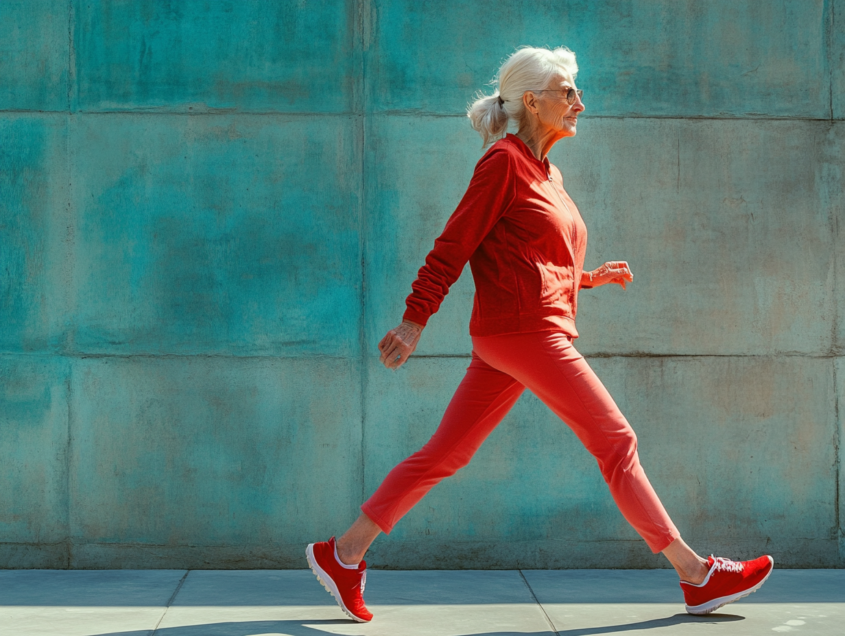Una mujer mayor de 50 hace deporte al aire libre
