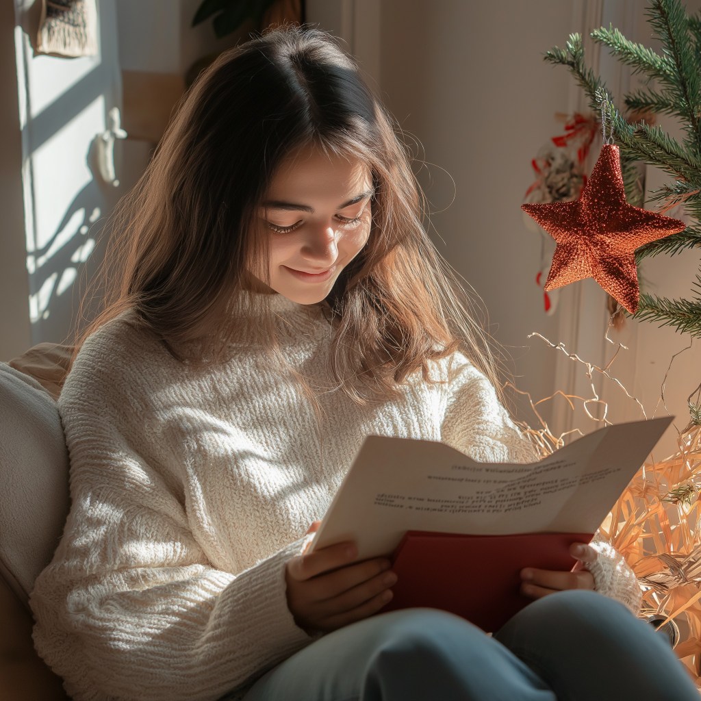Chica leyendo tarjeta de cumpleaños - Imagen: Blanca Campos