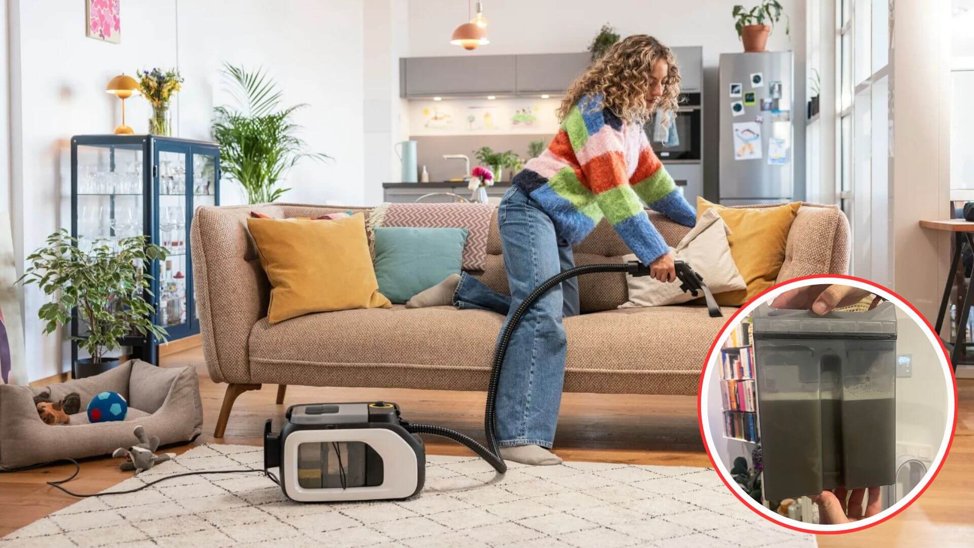 resultado lava aspiradora sofa karcher limpieza