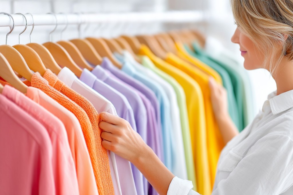 Orden en el armario con ropa por colores - Imagen: Zinet Media