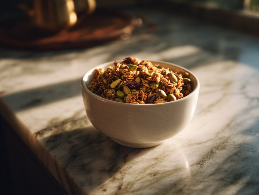 granola-avena-pistacho-desayuno-nutritivo-grasas-saludables